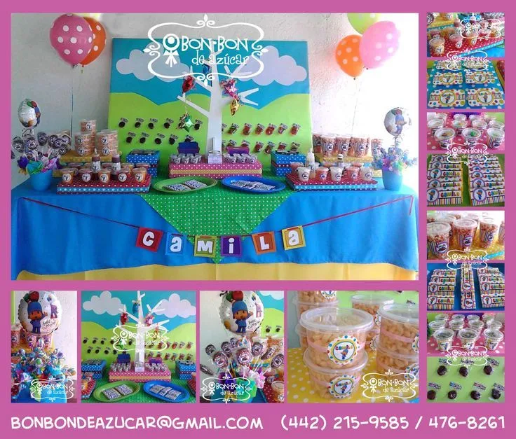 Mesa de dulces y snacks con tema de Pocoyo | Artículos para ... Mesa de dulces y snacks con tema de Pocoyo | Artículos para ...
