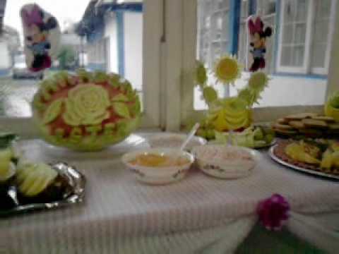 mesa de frios e frutas decoradas - YouTube