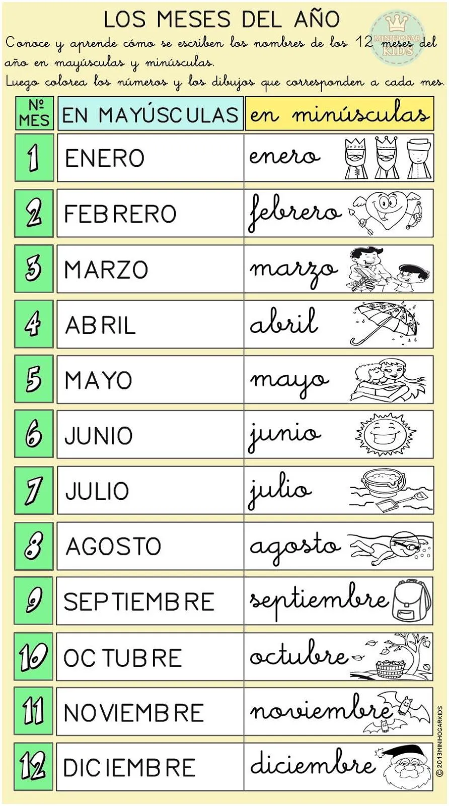 Los meses del año en español para niños - Imagui Los meses del año en español para niños - Imagui