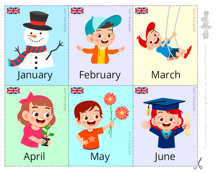 Meses del Año | Flashcards con los meses en inglés, francés, español.. Meses del Año | Flashcards con los meses en inglés, francés, español..