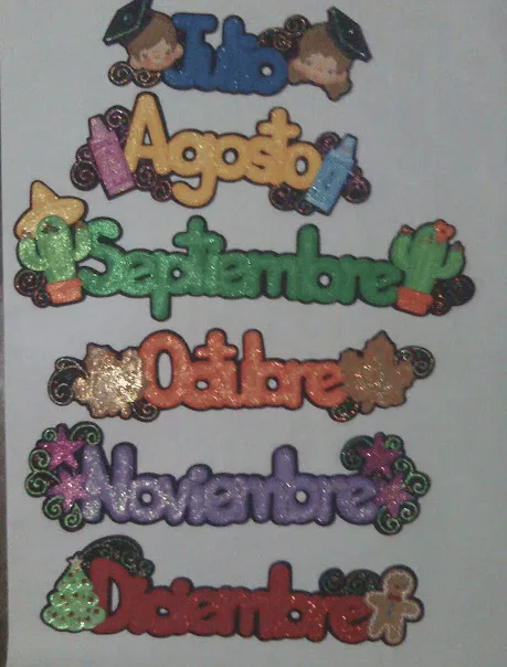 Meses del año en foami - Imagui