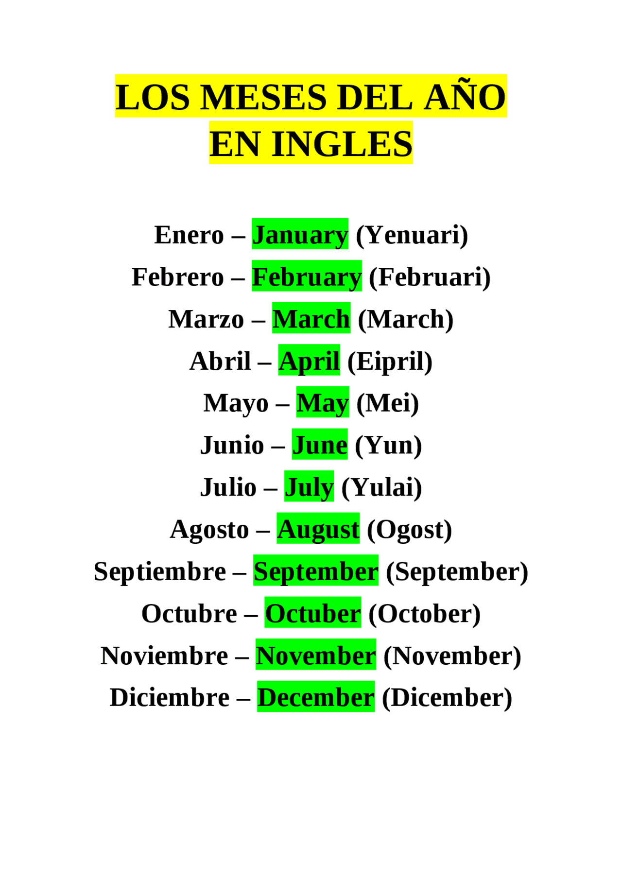 Los meses del año en ingles | Apuntes de Inglés Técnico | Docsity Los meses del año en ingles | Apuntes de Inglés Técnico | Docsity
