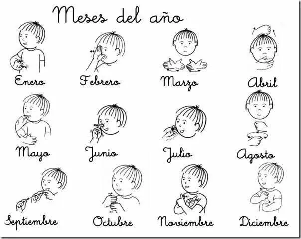 Los meses en lenguaje de señas | manos q hablan... | Pinterest