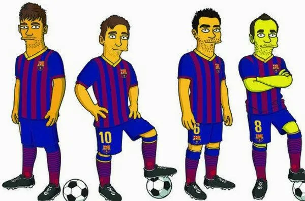 Messi, Neymar, Xavi y Iniesta ya son dibujo de Los Simpsons - News ...