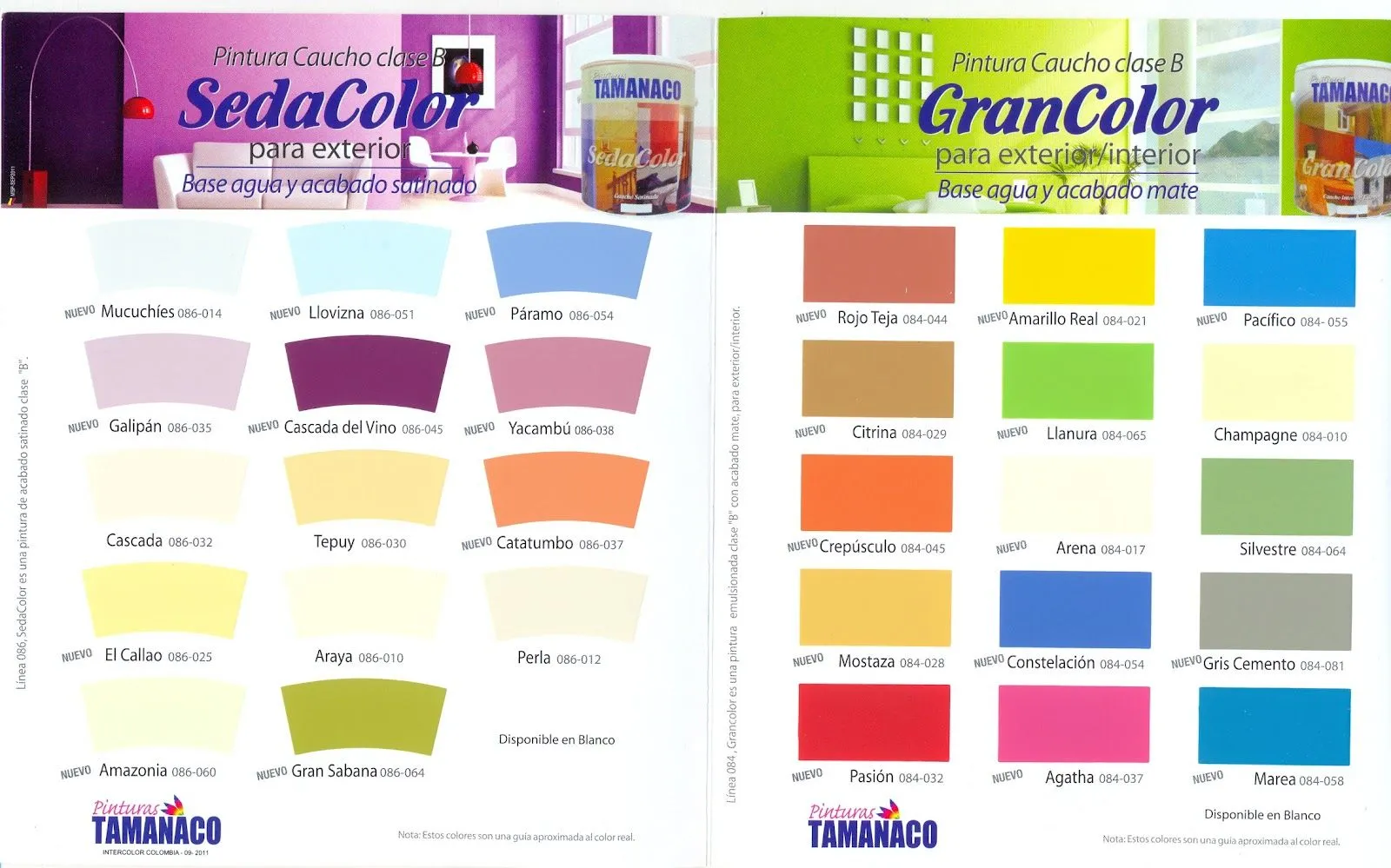 METALPRO,C.A.: CARTA DE COLORES TAMANACO 2012 METALPRO,C.A.: CARTA DE COLORES TAMANACO 2012