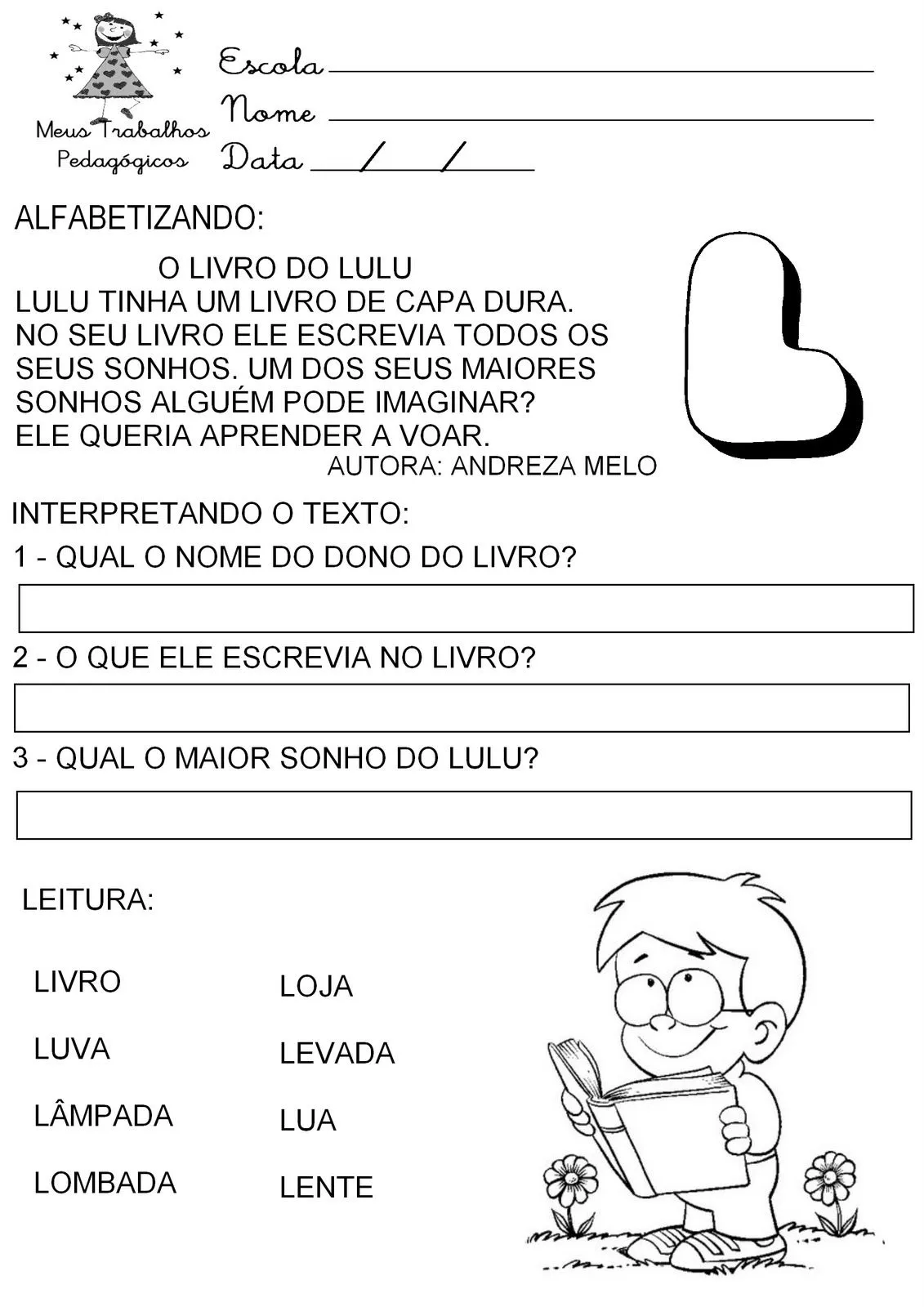 Meus Trabalhos Pedagógicos ®: Alfabetizando Meus Trabalhos Pedagógicos ®: Alfabetizando