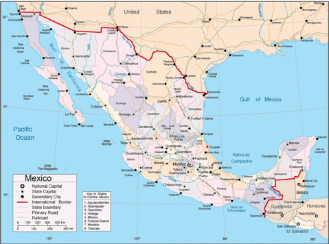 Mapa de mexico estados y capitales - Imagui