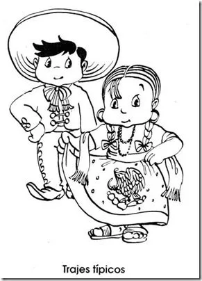 Colorear dibujos niños con trajes mexicanos - pintar y jugar Colorear dibujos niños con trajes mexicanos - pintar y jugar