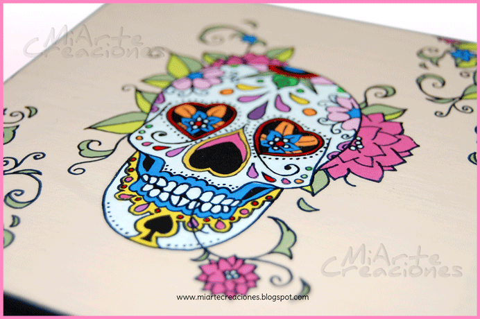 MiArte! Creaciones: Caja Calavera Mejicana - Sara (sugar skull) MiArte! Creaciones: Caja Calavera Mejicana - Sara (sugar skull)