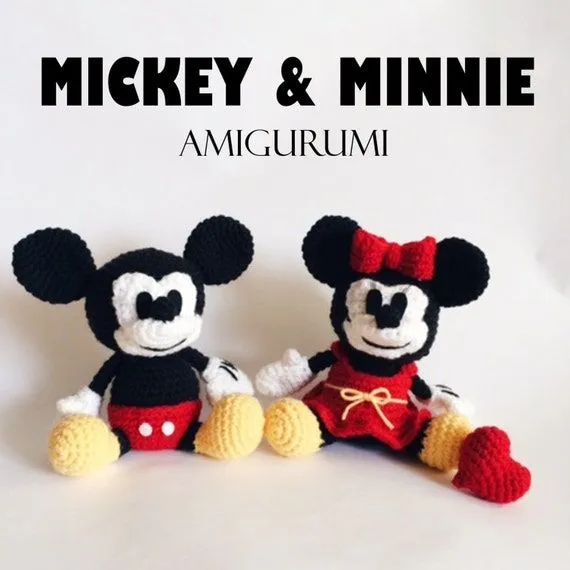 Mickey & Minnie Mouse Amigurumi Crochet Patrón por MintyHandmade Mickey & Minnie Mouse Amigurumi Crochet Patrón por MintyHandmade