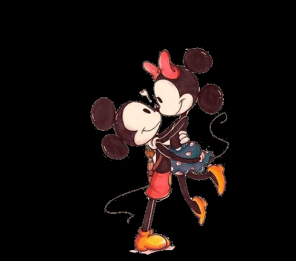 Minnie y Mickey antiguos beso - Imagui