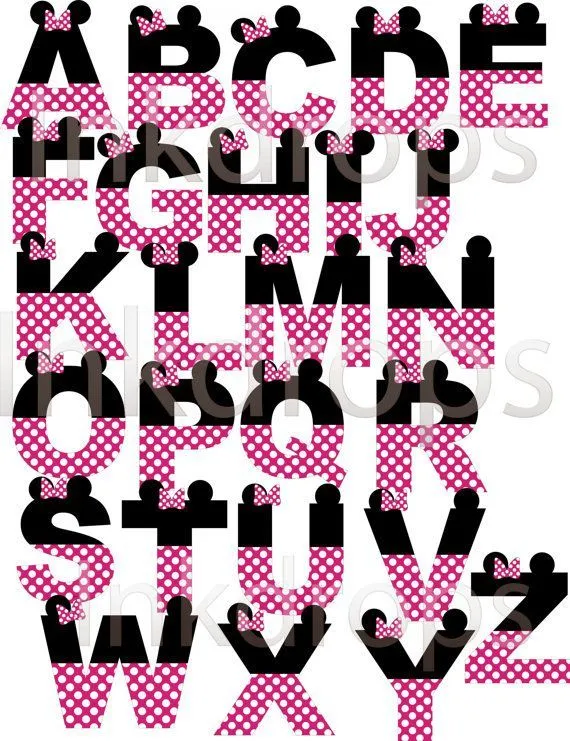 Mickey and Minnie Mouse Letters | Minnie Mouse, Mice and Letters