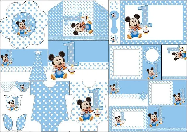 Mickey Primer Año con Lunares: Invitaciones para Imprimir Gratis ... Mickey Primer Año con Lunares: Invitaciones para Imprimir Gratis ...