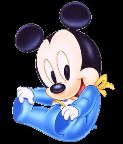 Aqui temos o Mickey quando era bebé e nem conhecia a Minnie.
