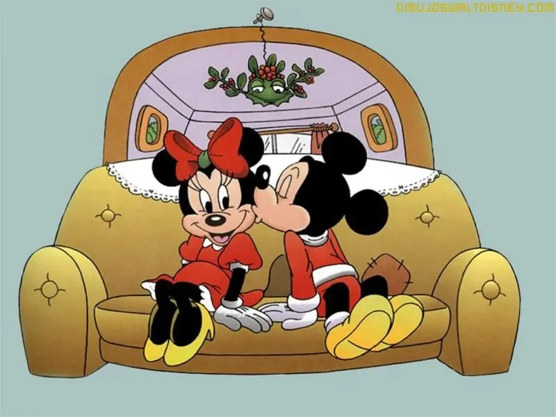 Mickey da un beso a Minnie Mickey da un beso a Minnie