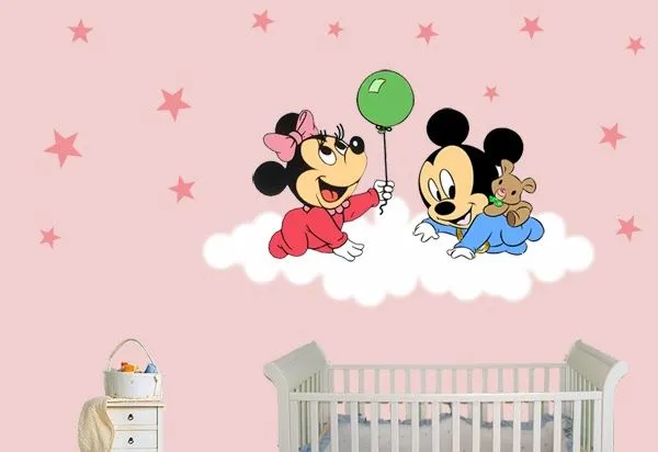 PEGATINAS INFANTILES: PEGATINAS MICKEY Y MINNIE BEBÉ