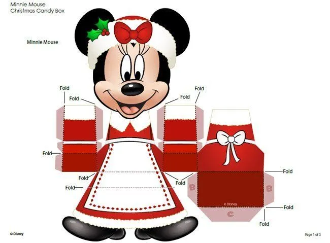 Cajitas de Mickey Mouse y Minnie para la mesa de Navidad