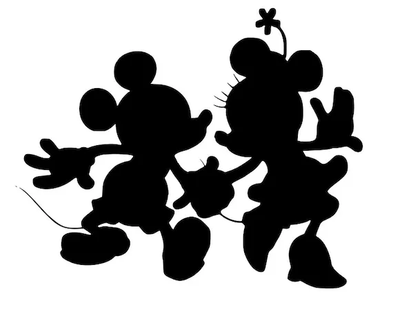 Mickey y Minnie silueta de la etiqueta por NerdVinyl en Etsy