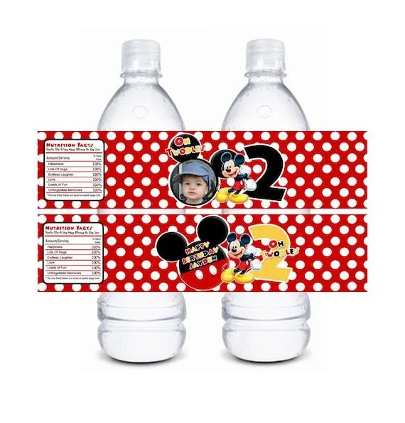 MICKEY MOUSE agua botella envoltura con por MyCelebrationShoppe MICKEY MOUSE agua botella envoltura con por MyCelebrationShoppe