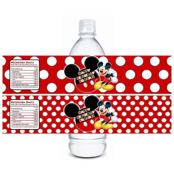 MICKEY MOUSE agua botella envoltura con por MyCelebrationShoppe MICKEY MOUSE agua botella envoltura con por MyCelebrationShoppe