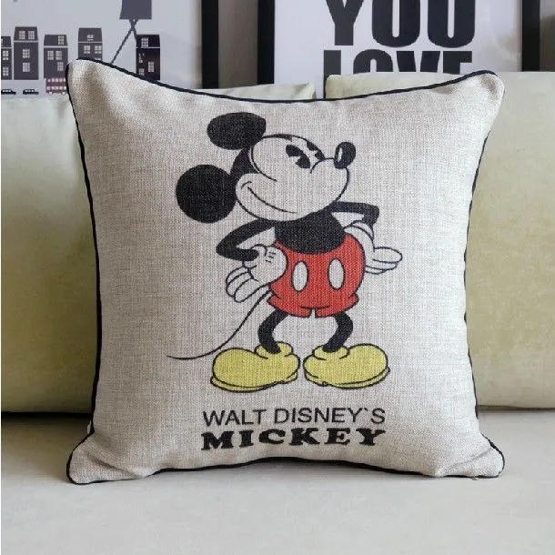Mickey Mouse almohada, Mickey y Minnie de la historieta cojín lino ...