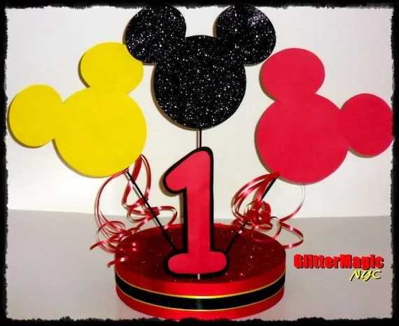 Mickey Mouse Centro de Mesa Fiesta de Mickey por GlitterMagic23s Mickey Mouse Centro de Mesa Fiesta de Mickey por GlitterMagic23s
