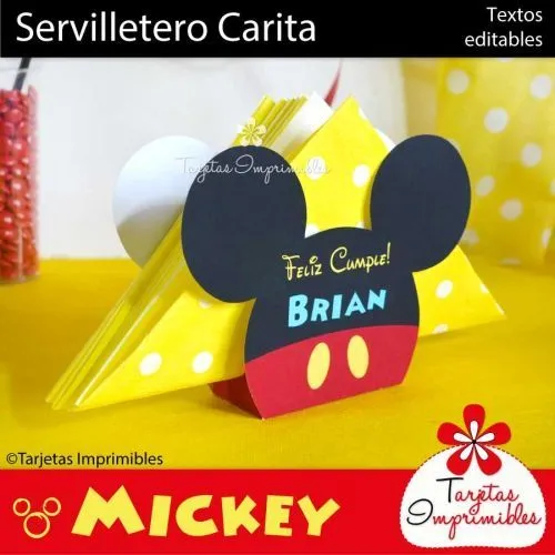Mickey Mouse centro de mesa servilletero para imprimir | mickey ...