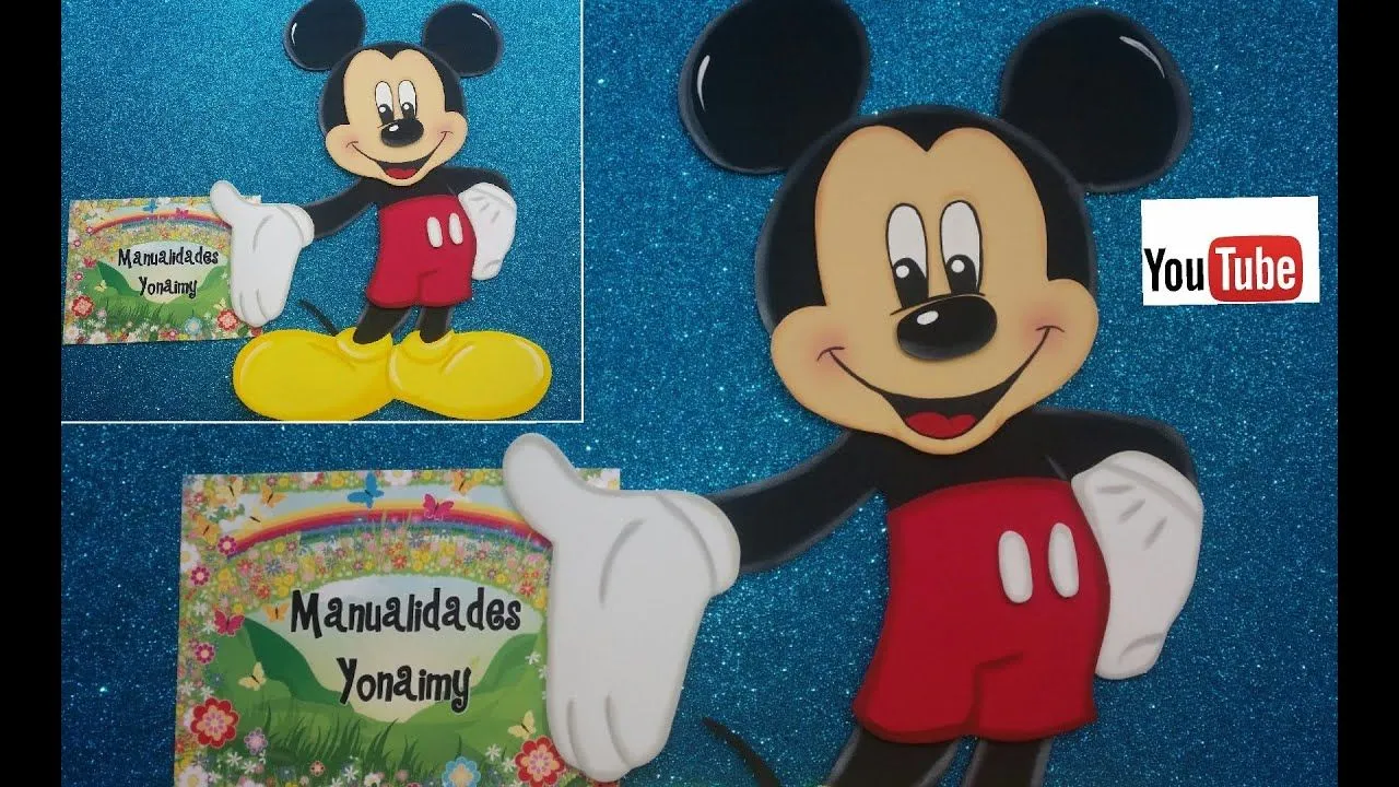 MICKEY MOUSE COMPLETO HECHO DE FOAMY O GOMA EVA - YouTube