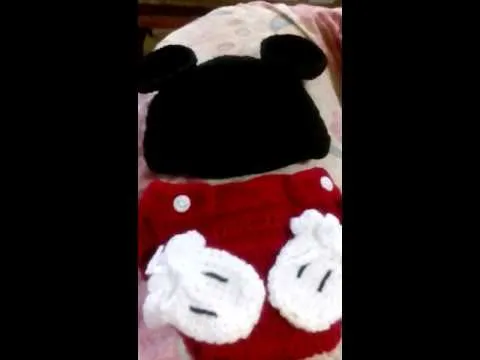 MICKEY MOUSE CONJUNTO TEJIDO PARA BEBE - YouTube