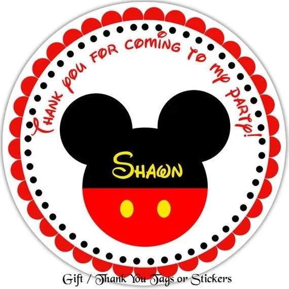 Mickey Mouse Head Personalized Stickers Party by sharenmoments Mickey Mouse Head Personalized Stickers Party by sharenmoments