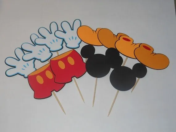Mickey Mouse Inspired Icons Cupcake Toppers by thepapercubby Mickey Mouse Inspired Icons Cupcake Toppers by thepapercubby