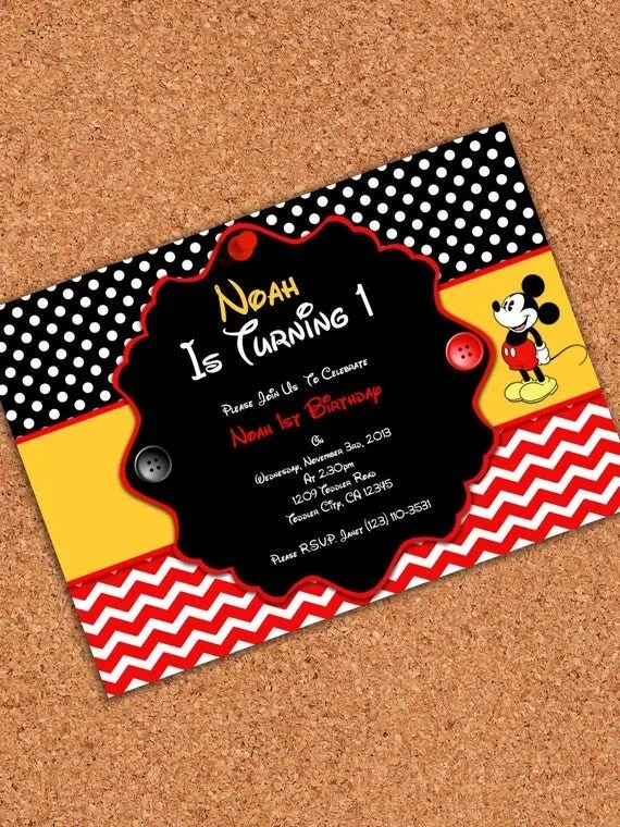 Invitaciónes de Mickey Mouse - Imagui