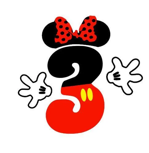 Mickey Mouse or Minnie Mouse Number iron on transfer | Números ... Mickey Mouse or Minnie Mouse Number iron on transfer | Números ...