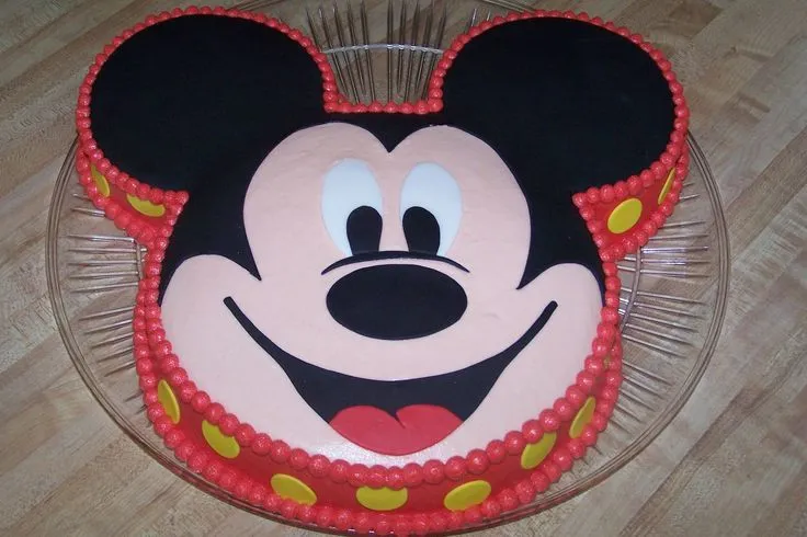 mickey mouse - This was done with a 10" round for the face plus 2 ... mickey mouse - This was done with a 10" round for the face plus 2 ...