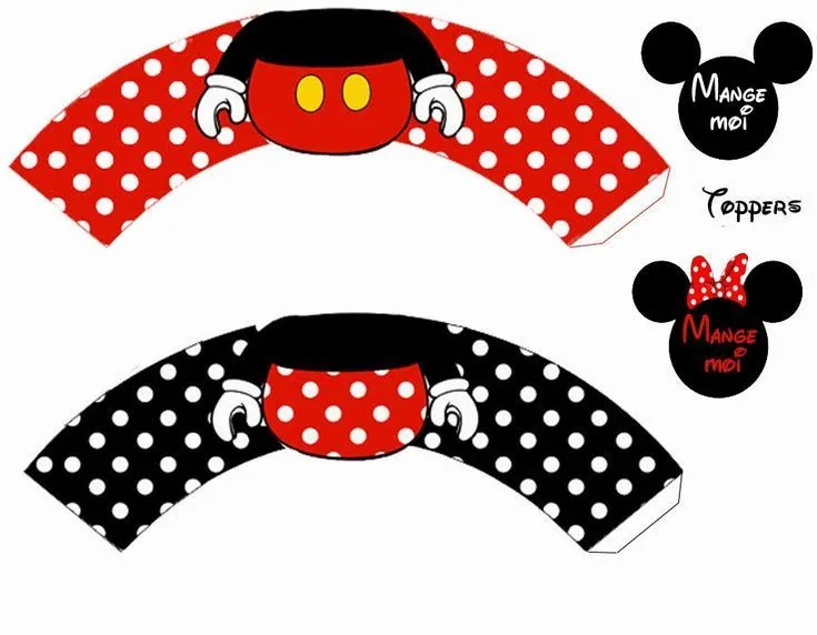 Mickey: Preciosos Wrappers y Toppers para Cupcakes para Imprimir ... Mickey: Preciosos Wrappers y Toppers para Cupcakes para Imprimir ...