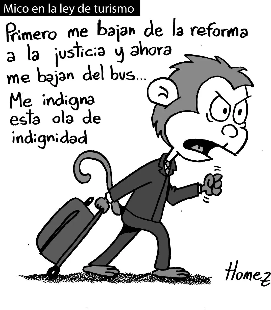 Mico en ley de turismo | Caricaturas de Homez Mico en ley de turismo | Caricaturas de Homez