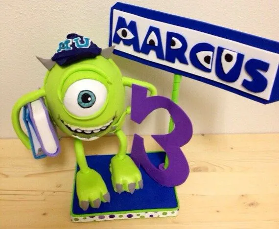 Mike Wazoski Monster University centerpiece by SweetBellaLuna