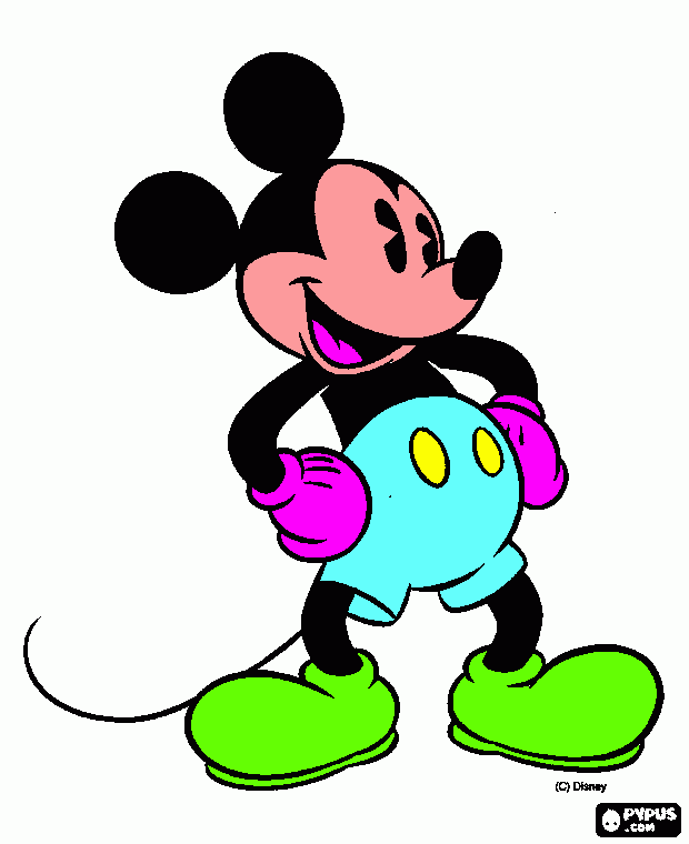 un miki maus co para colorear, un miki maus co para imprimir