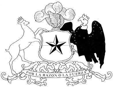mil ideas: ESCUDO CHILENO Para colorear