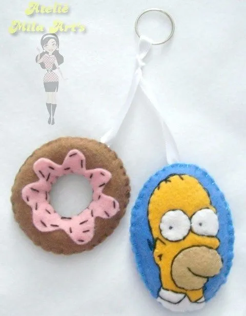 Mila Arts - moldes e PAP: Chaveiro Homer Simpson de feltro com ...