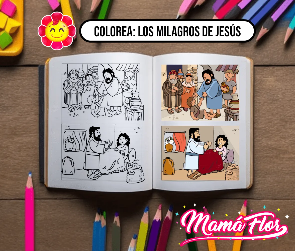 Los Milagros de Jesús para Colorear HD - MamaFlor.com Los Milagros de Jesús para Colorear HD - MamaFlor.com