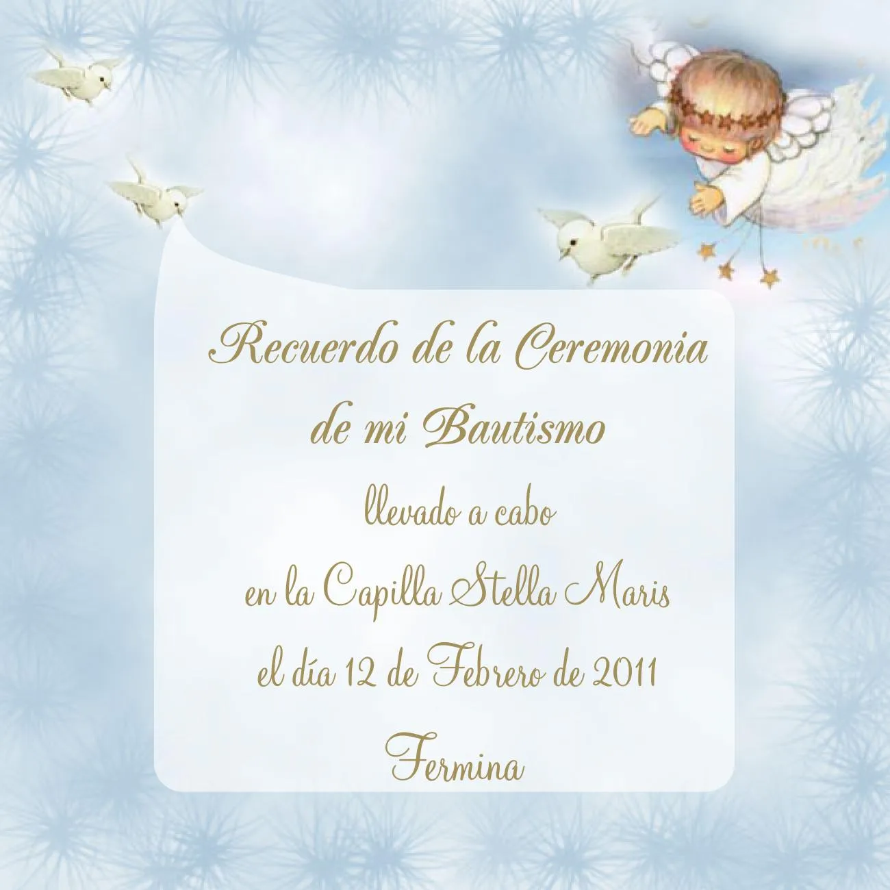Tarjetas para Bautismo