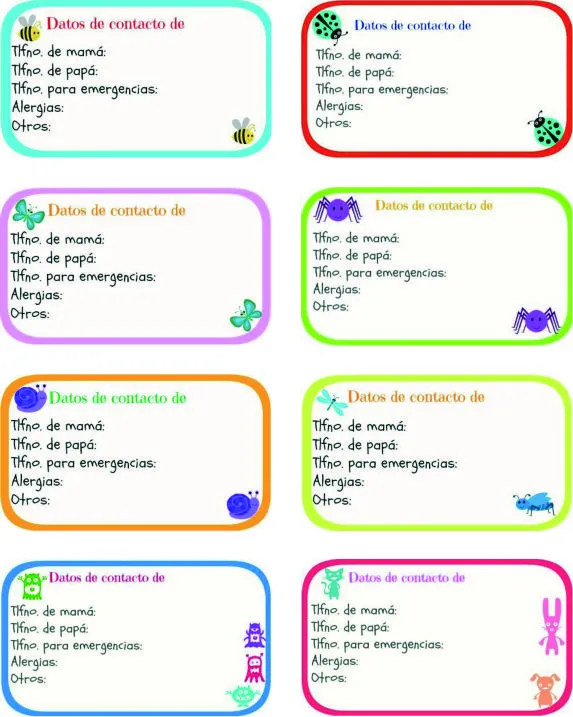 MIMOSORUM : Imprimibles gratis: Tarjetas personales para niños ... MIMOSORUM : Imprimibles gratis: Tarjetas personales para niños ...