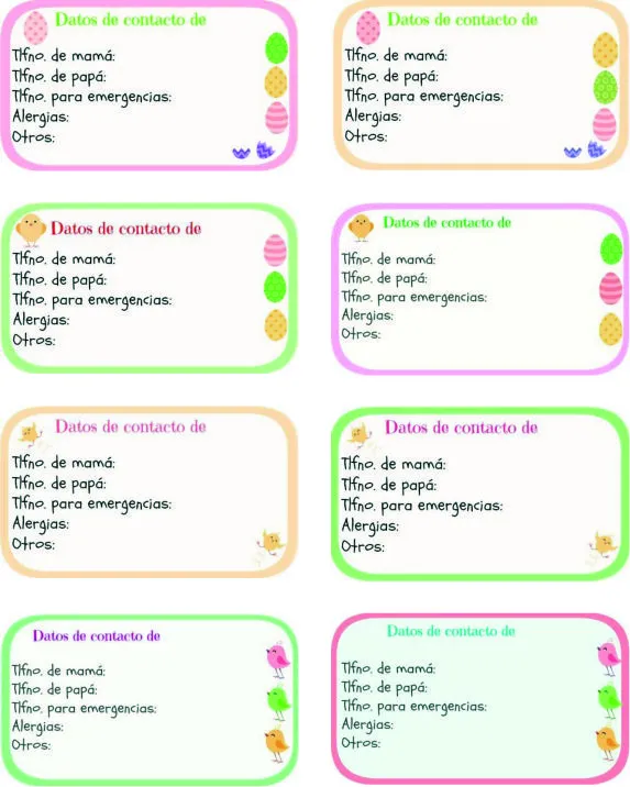 MIMOSORUM : Imprimibles gratis: Tarjetas personales para niños ... MIMOSORUM : Imprimibles gratis: Tarjetas personales para niños ...