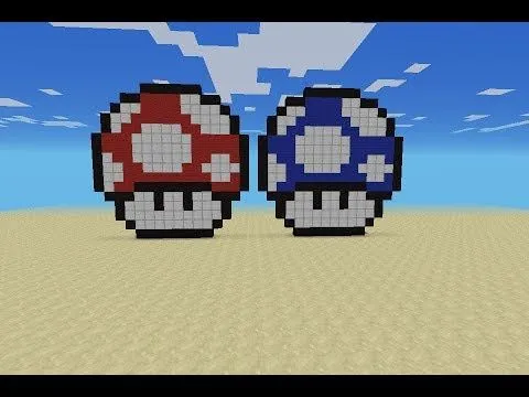 Minecraft PE: Como hacer el Hongo de Mario (pixel art) - YouTube Minecraft PE: Como hacer el Hongo de Mario (pixel art) - YouTube