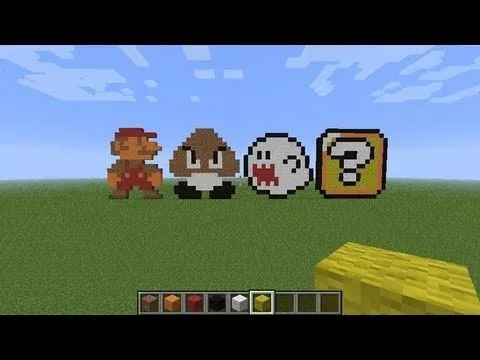 Minecraft - Super Mario Bros (Pixel Art) (Build) - YouTube Minecraft - Super Mario Bros (Pixel Art) (Build) - YouTube