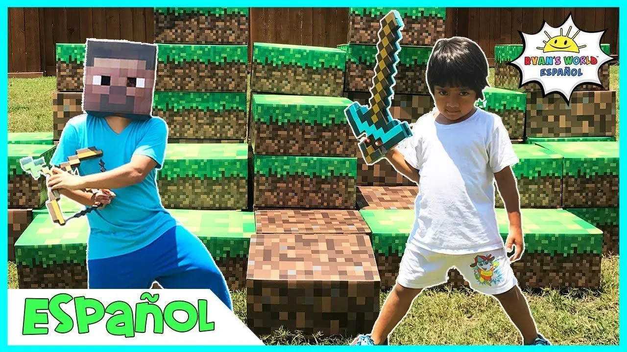 MINECRAFT En la vida real Steve vs Ryan's World Minecraft Surprise Toys  Hunt - YouTube