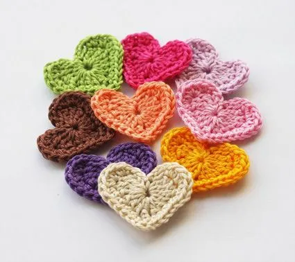 Corazones tejido a crochet - Imagui