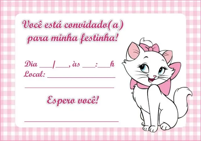 Mini Kit Personalizado Gatinha Marie para imprimir - Dicas pra Mamãe