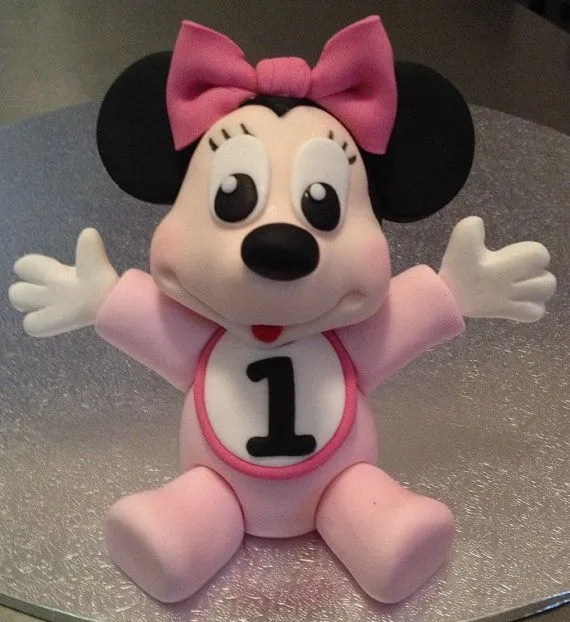 Mini Mouse Baby Cake Topper edible fondant by NicolePeglerCakeArt ...
